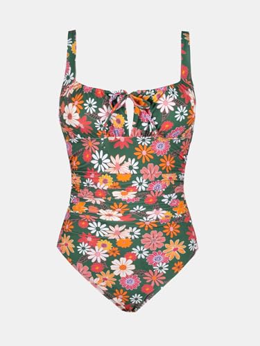 Image of CUPSHE Women's One Piece Swimsuit Ruch Drawstring Square Neck Bathing Suit | Self Tie,Soft Removable Cups,Adjustable Wide Straps,Cutout,Bach Hook,Chic,Fashion,Comfort,Swimwear for Vacation,Beach,Pool