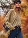 ANRABESS Women's Oversized Casual Loose Slouchy Scoop V Neck Batwing Long Sleeve Knit 2025 Fall Pullover Sweaters Brown Small