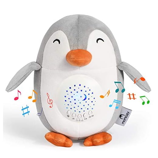 Einschlafhilfe für Babys | Tragbarer Pinguin aus Plüsch | Baby Spieluhr