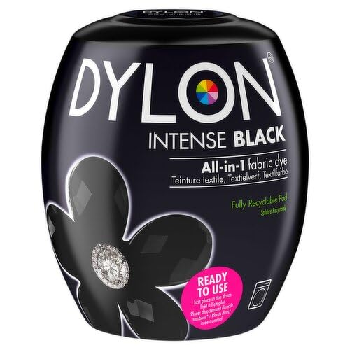 Washing Machine Dye Pod Intense Black Permanent Dyes-Up Fabric Powder 350gClothes Soft Furnishings Jeans Towel All-in-One