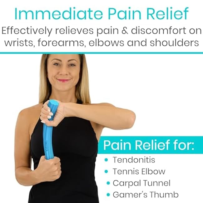 Vive Flex Therapy Bars (3 Pack) - Twist Resistance Hand Grip Strength Trainer for Injury Recovery, Tennis Elbow, Golfers, Tendonitis Pain - Weighted Strengthening Multi Pack