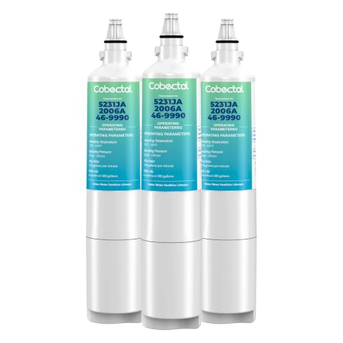 5231JA2006A Replacement for LG LT600PC Water Filter Replacement for Kenmore 46-9990 5231JA2006B 5231JA2006A-S 9990 FML-2 LSC27931ST LFX25960ST Water Filter 3pack by Cobectal