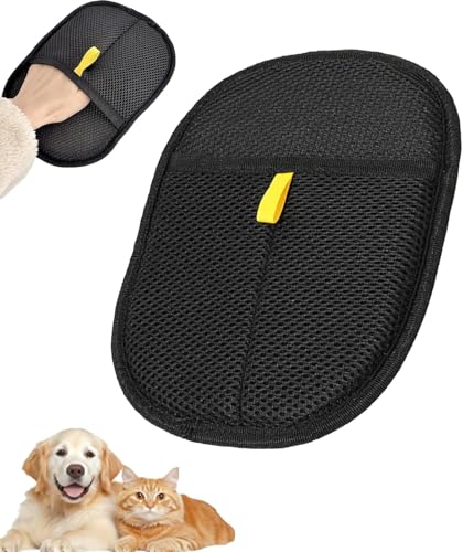 LENGAIJIN Pet Hair Removal Glove for Cats & Dogs, 2025 Newly Upgraded Five-Finger Electrostatic Pet Hair Gloves, Reusable Pet Hair Remover Tool for Clothing, Couch, Carpet, Car Seat 1PCS