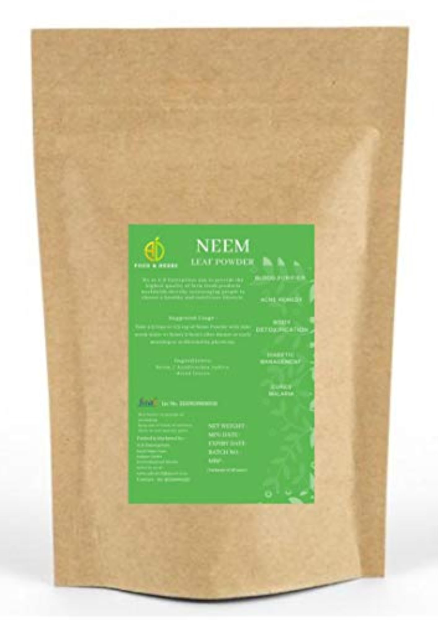 Organic Dried Neem Leaves Powder, 50 Gms