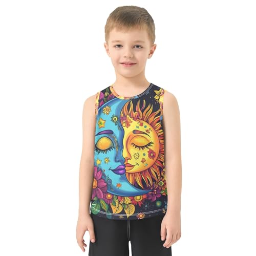Boys' Tank Top Shirt Colorful Moon Sun Sleeveless T-Shirts2