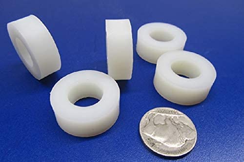 Natural Nylon Spacer Unthreaded 1/2" Screw Size x 1.00" OD x .505" ID x .250" Length 50 Pcs