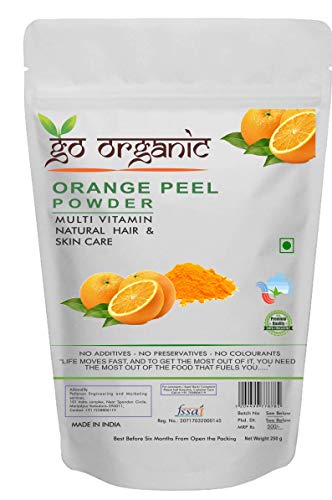 Image of Go Organic Orange Peel Powder for Hair Conditioning, Skin Care, Anti-Aging, Cleansing (250)