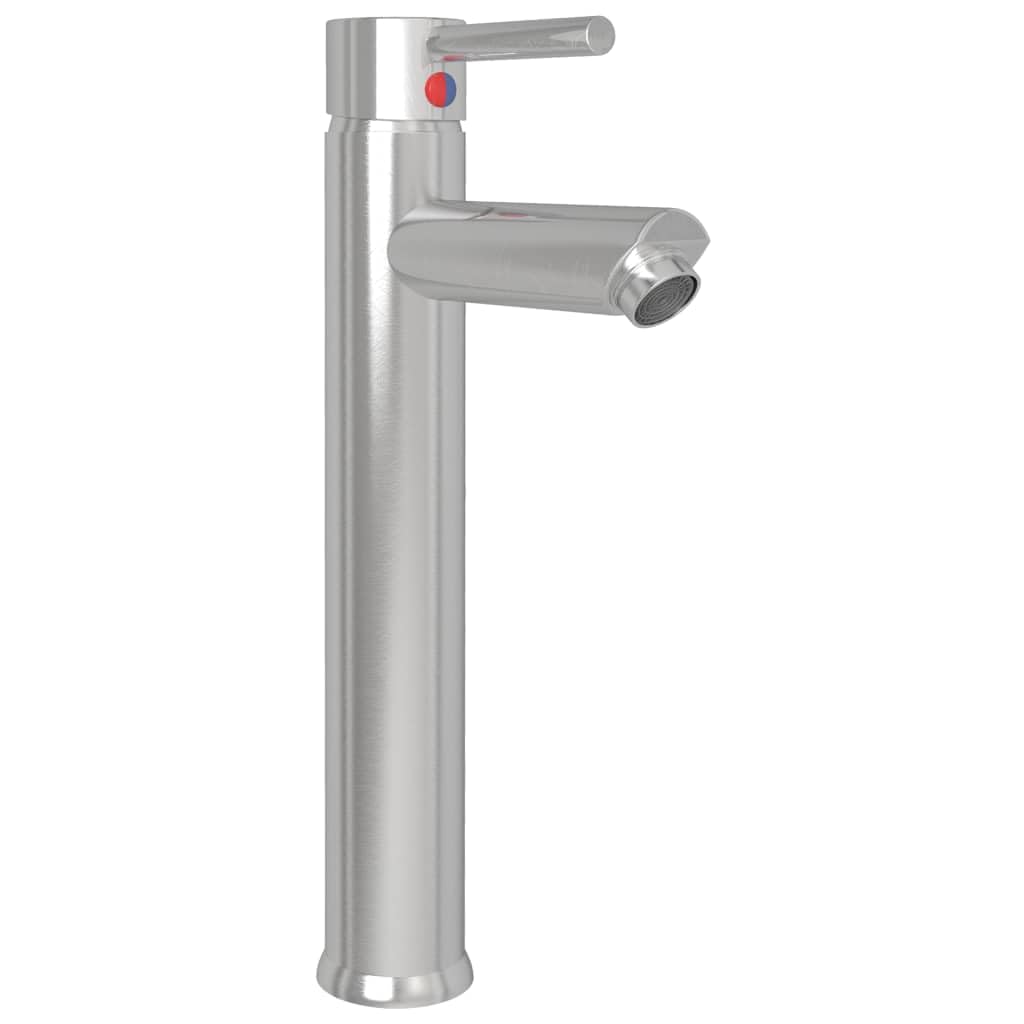 SKM Badezimmer Mischbatterie Silbern 12x30 cm,Heimwerkerbedarf, Sanitärbedarf, Sanitärkeramik & Armaturen, Armaturen,Silber,0.97KG,149091