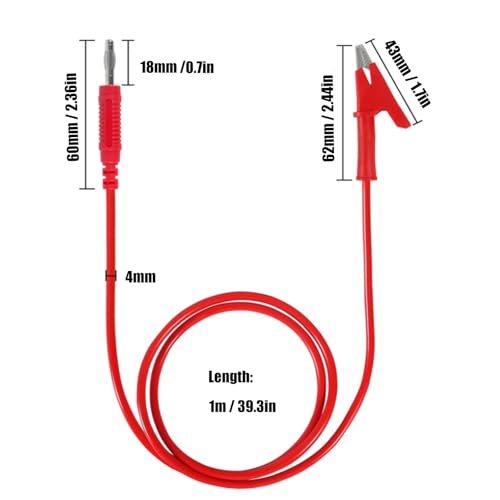 Image of 2pcs 4mm Banana Plug to Alligator Clip Test Lead Wire Cable Set 14AWG Alligator Clip Test Probe Lead Wire Cable 1M