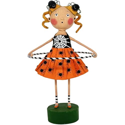 ESC by Artist Lori Mitchell Halloween 17277 Dollys Creepy Crawlies Girl with Spider Dress 6.5 Inches Tall Multicolor