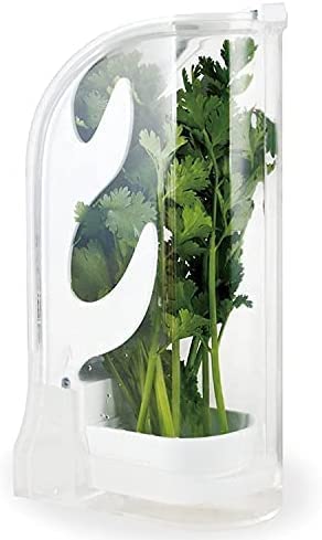 Il Pregio Premium High- Grade Durable Plastic Herb Keeper and Herb Storage Container – Savor Preserver for Cilantro, Thyme, Mint, Parsley and Asparagus for Long-lasting Greens