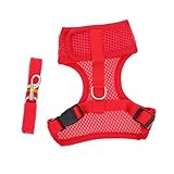 PartyKindom Arnés para Gallinas y Pollos Resistente con Cuerda de Tracción Extra Larga Chaleco para Mascotas al Aire Diseño Duradero para Paseos y Entrenamiento Talla Roja
