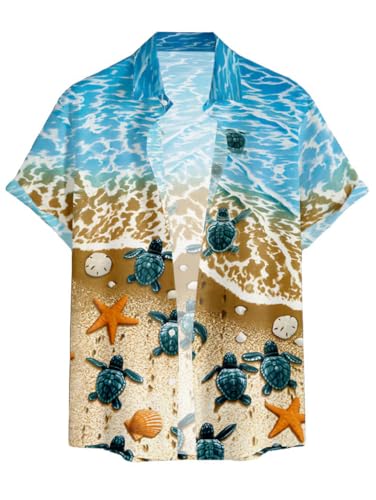 Image of DRESSFO Couple Matching Hawaiian Outfits Gothic Print V Neck Spaghetti Strap Dress or Roll Up Sleeve Shirts Outfit
