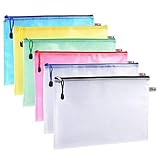  BMC London Pochette en plastique à fermeture Éclair A4 pour bureau, fournitures scolaires – 5 couleurs a4
