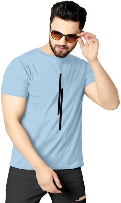 Image of Pack of 2 Men Tshirt, Half Sleeves, Round Neck, Fabric Polyester, 11 Line Theme, Light Weight, Comfortable T-Shirt for Men
