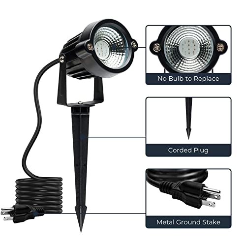 Colored Outdoor Yard Spot Lights, 5W Led Rgb Color Changing Spotlights Landscape Lights Remote Control Garden Lights Walls Trees Flags Lawn Backyard Spot Light Uplights With Spike Stand, 2 Lights #TOP4