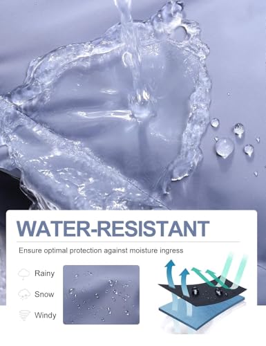 Flygo Men Puffer Jacket Winter Coats Water Resistant Long Sleeve Zip Up Lightweight Quilted Down Jackets(GrayishBlue-XLarge)3