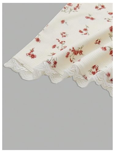 SOLY HUX Women's Y2k Floral Print Camisole Fairy Cute Lace Trim Cami Top Coquette Summer Vest Tops4