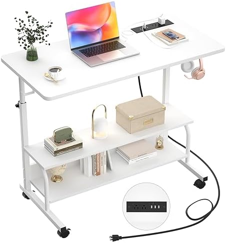 Amazon.com: Portable Rolling Desk Adjustable Height Small Standing Desk ...
