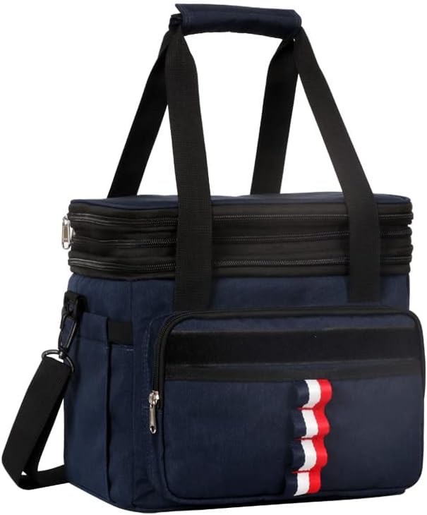 Bolsa térmica reutilizable expandible grande con aislamiento, bolsa de almuerzo resistente duradera a prueba de fugas, para hombres y mujeres,