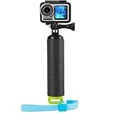 Waterproof Floating Handle Grip Anti-Slip Floating Bobber Stick Floaty Handler Holder Mount with Lanyard for Go Pro Hero 11/10/9/8/7/6/5/4/3 Session DJI Osmo and Other Action Cameras