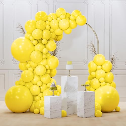 Image of PartyWoo Yellow Balloons 128pcs Different Sizes of 18 12 10 5 Inch Matte Yellow Latex Balloon Arch Kit Garland for Easter Bee Baby Shower Sunflower Birthday Graduation Party Decorations Yellow-Y55