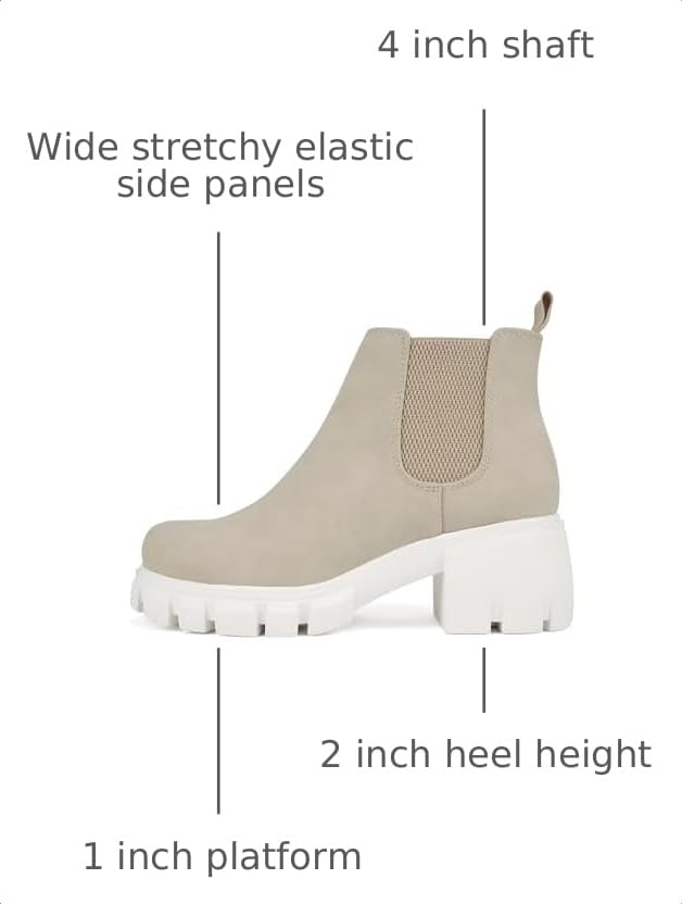 Image of Soda PIONEER ~ Women Lug Sole Mid Heel Chelsea Fashion Ankle Bootie w /Double Elastic Gore