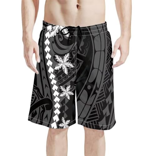 Mens Tonga Samoan Hawaiian Polynesian Swim Trunks Beachwear Sports Running Swim Board Shorts Quick Dry