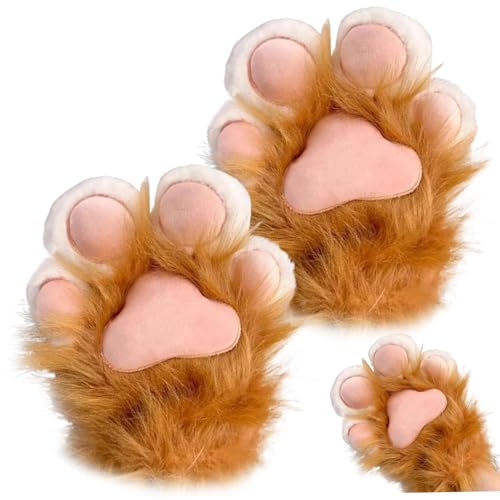 Guantes de pata de gato de felpa para completar tu vestimenta de zorro o felino en cosplay