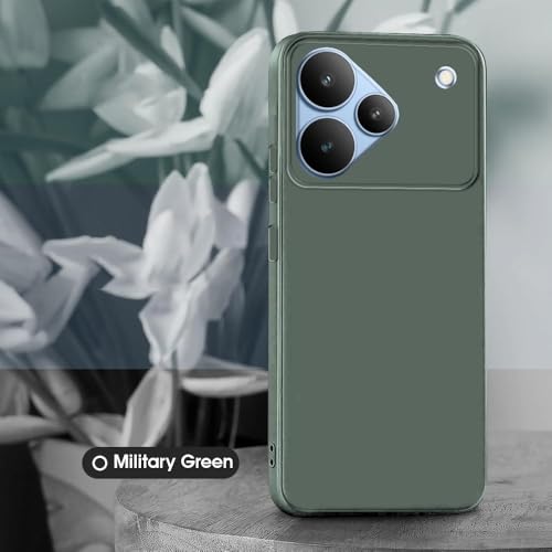 Image of Back Cover for Realme P4 5G | Full Camera Protection | Premium Liquid Silicon Case | Flexible Bumper Case for Realme P4 5G (Military Green)