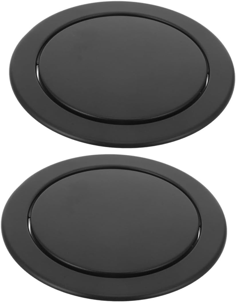 Veemoon Recessed Trash Can Lid 2pcs Stainless Steel Swing Flap Cover round Countertop Garbage Bin Lid for Kitchen Bathroom Office Embedded Waste Chute