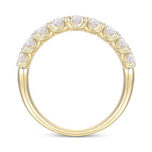 14K White Gold Moissanite Rings 2.5mm Half Eternity Bands 14K Gold Moissanite Wedding Band for Women3