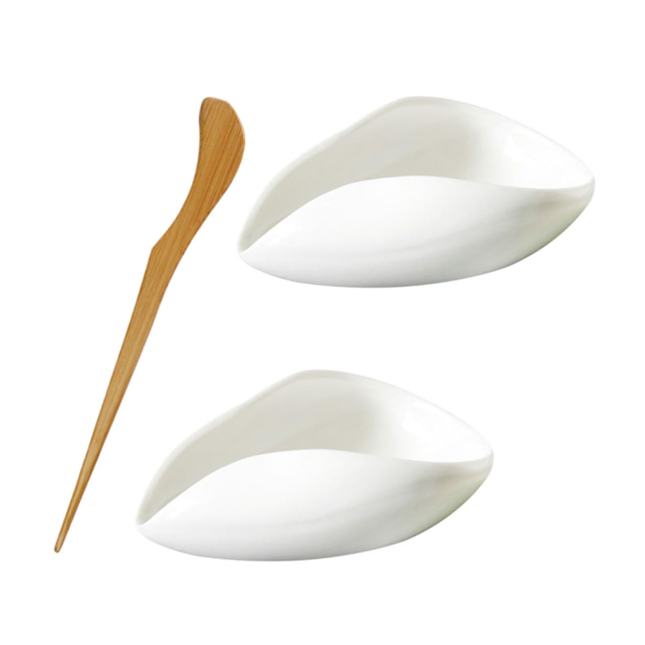 OUNONA 1Set Porcelain Tea Scoop and Holder for Loose Tea Coffee Beans Lightweight Teaware Accessories for Home and Office Use Portable Tea Tool for Travel and Storage