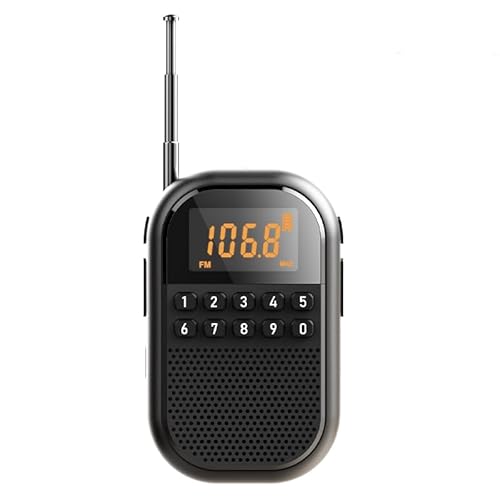 Sudroid AM/FM Portable Radio, Mini Pocket Radio, Rechargeable Bluetooth Radio, Card insertable Radio, Small Radios for Walking, Camping, Hiking