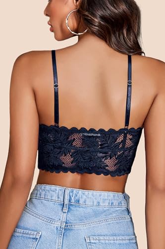 Image of Avidlove Bralettes for Women V Neck Lace Camisole Y2K Tank Top Strappy Cami Unpadded Bra Lingerie Crop Tops Outfits