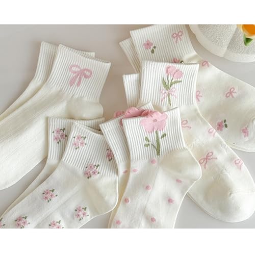 Image of Women Cute Ankle Socks Cotton Mini Crew Athletic Casual Sock for Girls Sneakers