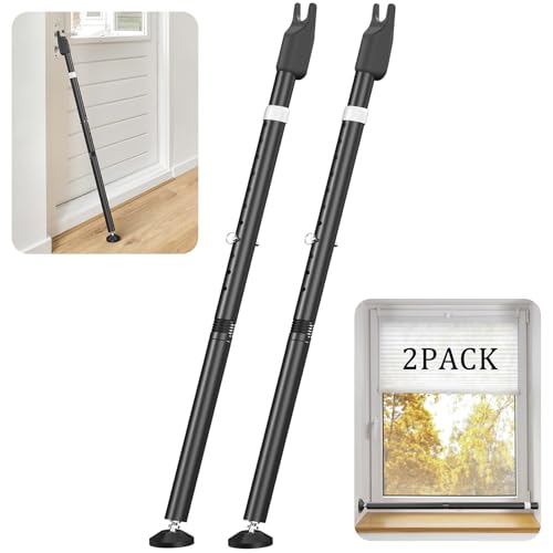 Sliding Door Security Bar and 2-in-1 Sliding Glass Door Stoppers Security for Patio, Home, Hotel...