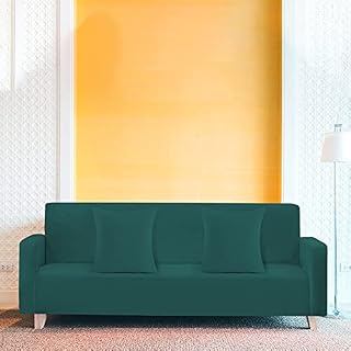 Trimming Shop Velvet Stretch Sofa Covers, Stretchy Stylish Couch Slipcovers with 2 Pillow Covers, Universal Settee Protectors for Living Room, Fitted Non-Slip Thick Covers, Turquoise, 3 Seater