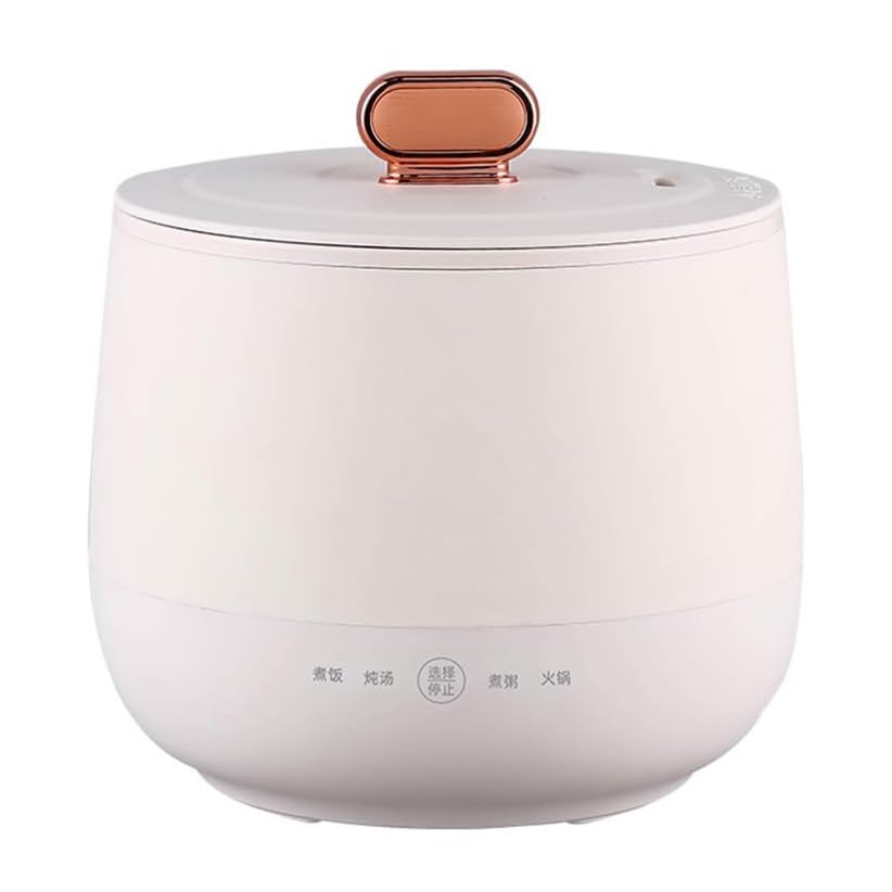 QWAXTRIW Cocinadora de arroz pequeña, Mini Olla de arroz eléctrica de 1.8L con Olla Antiadherente para 1-2 Personas, 4 Funciones multiclooker para fabricar arroz, Sopa, gachas, Pastel, Blanco