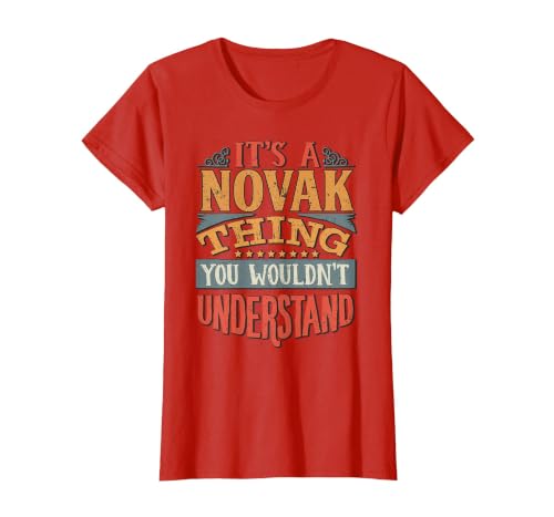 Novak Name T-Shirt, Women, Red, Small