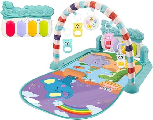 TRQQO ベビージム プレイマット プレイジム ベビーマット おもちゃ付き 新生児 ベビーおもちゃ おしゃれ 赤ちゃん ベビー 室内遊具 知育玩具 出産準備 出産祝い プレゼント ギフト 0歳 洗濯可能 感覚刺激 ベビージム プレイマット プレイジム ベ