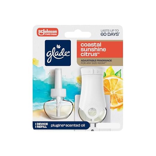 Glade PlugIns Refills Air Freshener Starter Kit, Scented Oil for Home and Bathroom, Coastal Sunshine Citrus, 0.67 Fl Oz, 1 Warmer + 1 Refill