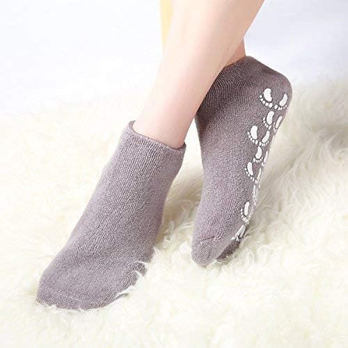 Moisturizing Socks, Gel SPA Socks, Moisturizing Gel Socks for Dry Cracked Feet and Rough Skin, Gel Lining Infused with Essential Oils and Vitamins, Gray (Get Foot File Free)…