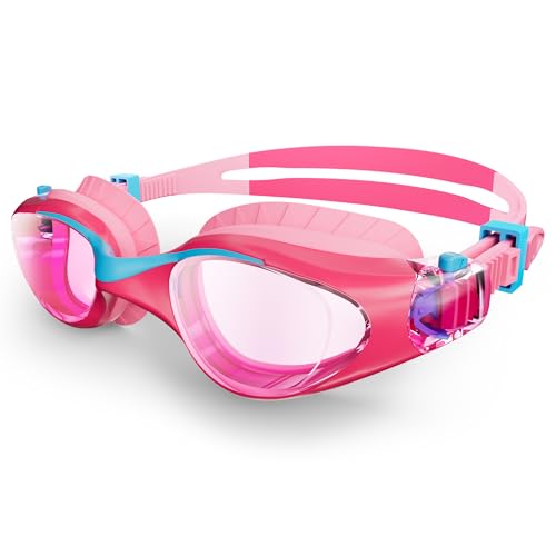 HIGAHY Swim Goggles for Kids 6-14, Anti-Fog UV Protection Clear Swimming Goggles, Leakproof Pool Swim Goggles for Boys Girls