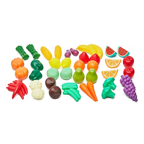 Image of Amazon Basics Pretend Play Food Toy Set for Kids Ages 3 and Up, 150 Pieces, Multicolor