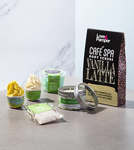Love & Pamper - Hand Made Bath Body Spa Pamper Gift Set For Women, GIN & LIME Bath Melt and Pina Colada Bath Melt, Gin Fizz Body Exfoliating Mousse, GIN & LIME Candle and Relaxing Bath Tea Bag - Image 3