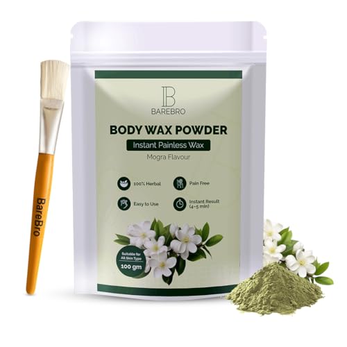 Image of Mogra Hair Removal Wax Powder for Women & Men | Professional & Painless Herbal Wax Powder with Natural Ingredients for All Skin Types | Quick, Easy to Apply Hair Removal for Smooth Skin with No Irritation or Skin Rashes 100 gms
