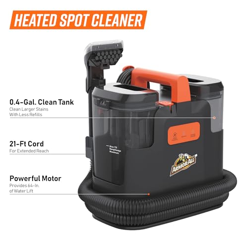 Image of Armor All Heated Spot Cleaner for Carpet & Upholstery, Portable Deep Cleaner with Auto Detail Tools for Cars, Pets, Area Rugs & Couches- SCB1001H 0901