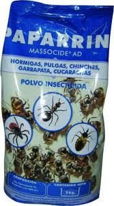 MASSOCIDE Polvo insecticida contra Hormigas, pulgas, chinches, garrapatas y cucarachas. 1 kg