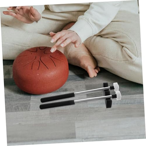 Kisangel 2 pares de mazas para tongue drum, con cabeza de fieltro para meditación y yoga, color negro miniatura 4
